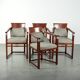 In very good condition Art Deco design dining chairs with fabric upholstery