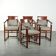 In very good condition Art Deco design dining chairs with fabric upholstery