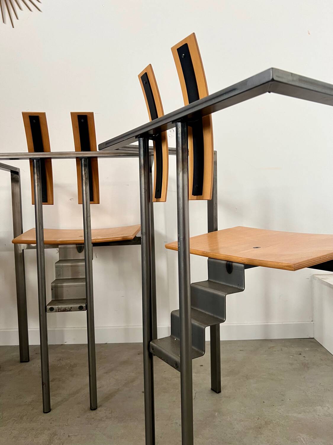 4 old raw design chairs Karl Friedrich Forster model Trix KFF postmodern 70s/80s