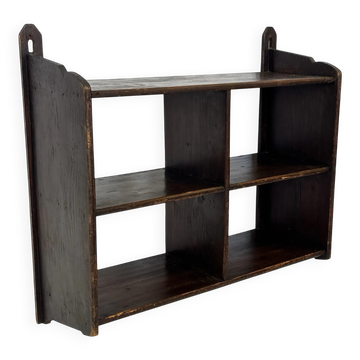 Étagère murale en bois vintage en chêne au design brutaliste minimaliste