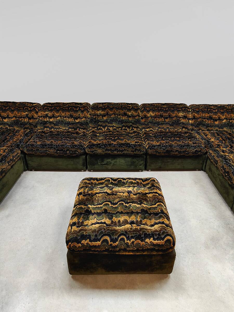 Vintage modular sofa Laauser 'Jungle green'