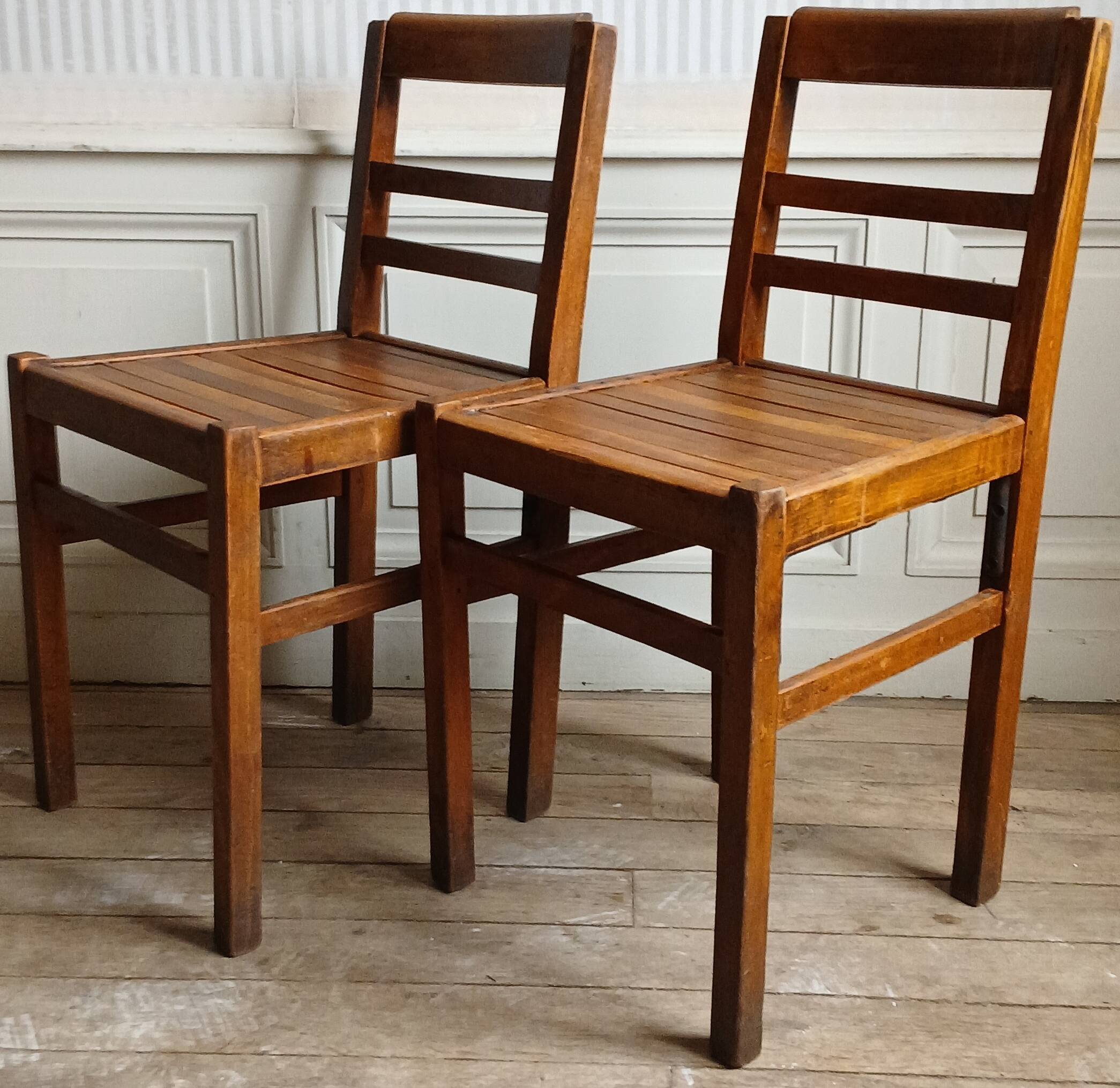 2 chaises bistrot reconstruction "Gabriel" 1945