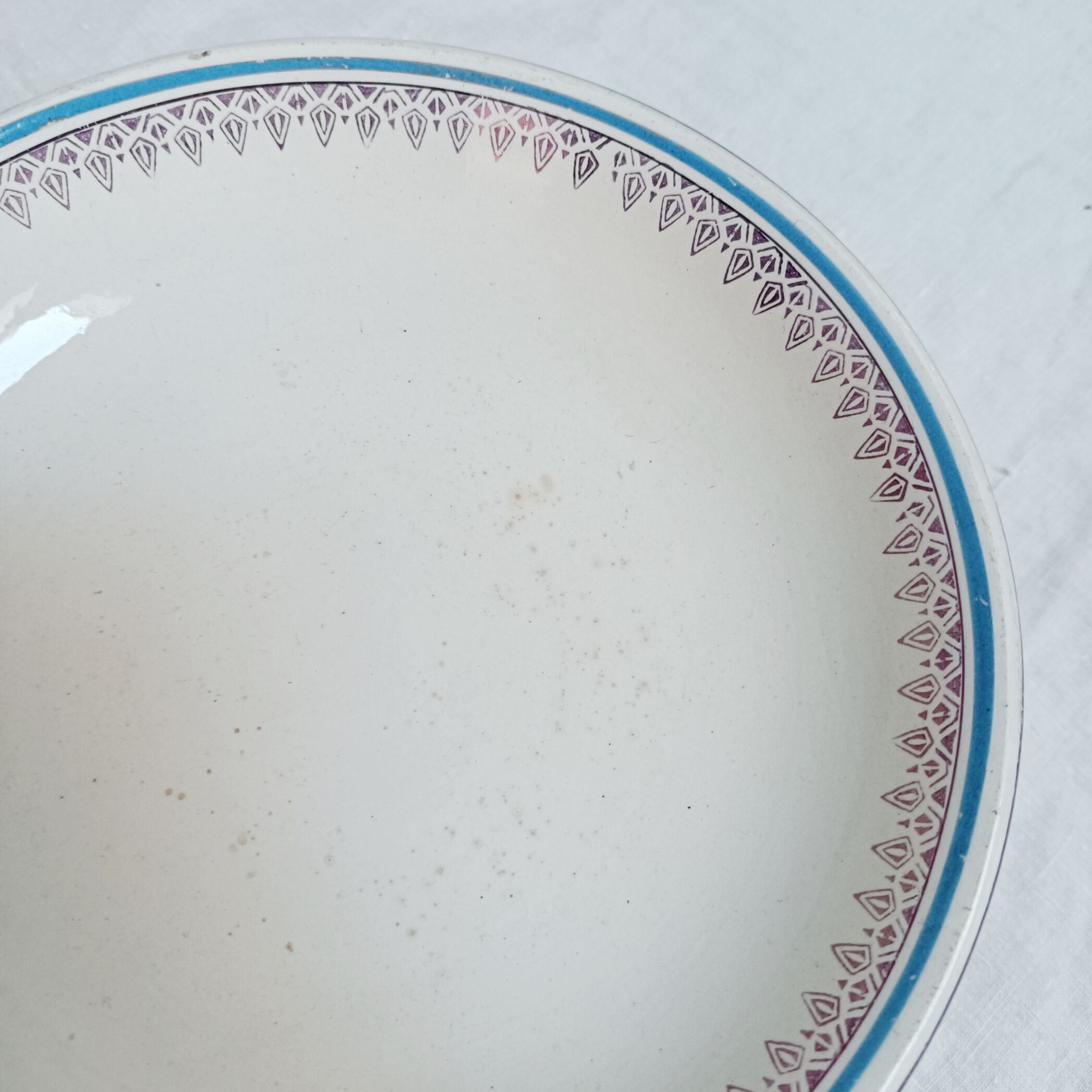 Antique earthenware compote dish