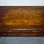 Vintage Military Campaign Coffee Table in Brass and Hardwood with Drawers
