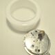 Ceiling light in white opal. Round-shaped light fixture, made of white glass, ut