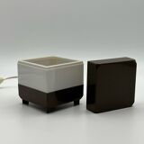 Side table lamp - space age night lamp - plastic cube nostalgic decor