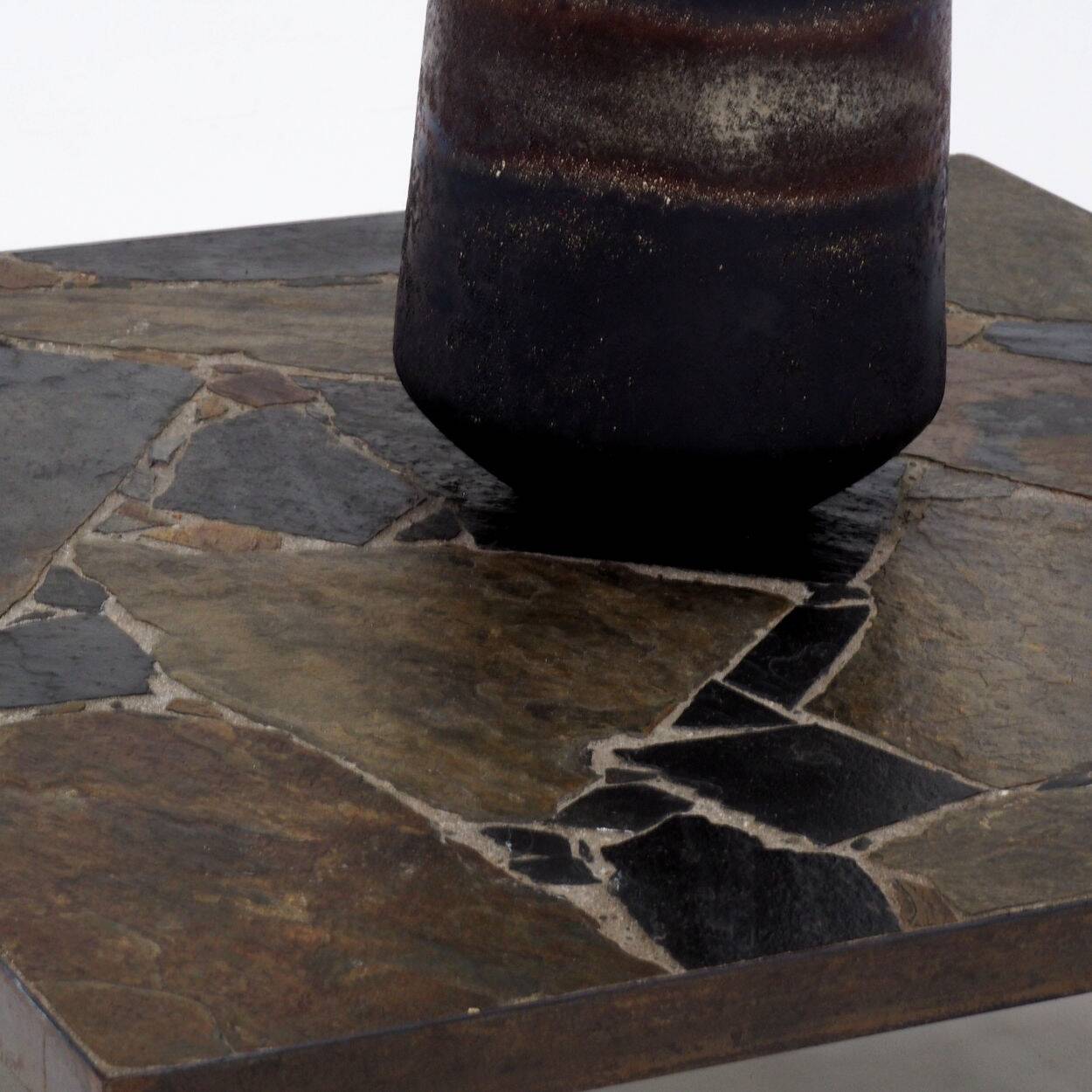 1960s Coffee Table made of Oak and Norwegian Sell Pillarguri Slate