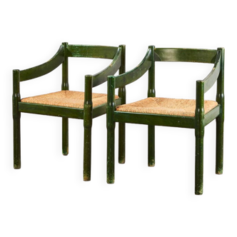Vico Magistretti Pair of Carimate Armchairs for Cassina 1960s