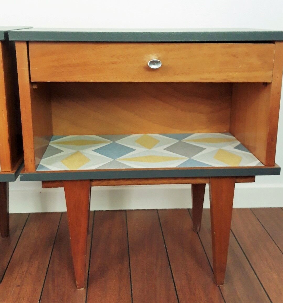 Pair of vintage bedsides
