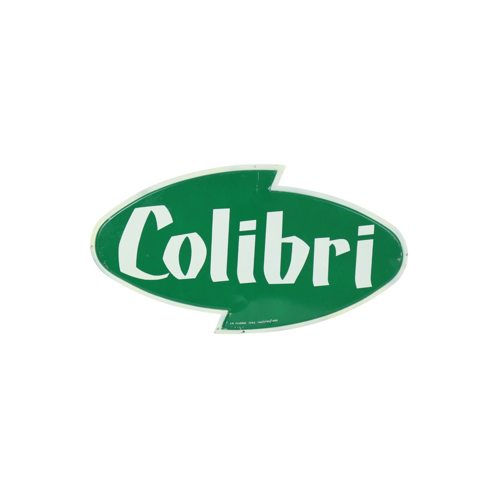 Vintage Green Advertising Sign Colibri Soft Drink Advertising SA Fluorec 1960