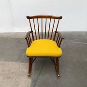 Mid-century rocking chair with new Kvadrat cushion by Børge Mogensen for FDB Møbler, 1960s.