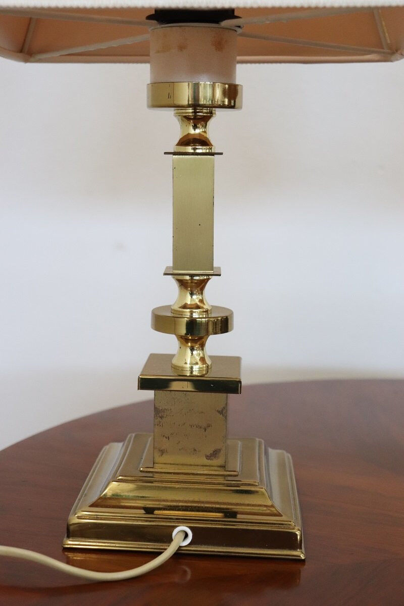 Golden Bedside Table Lamps, 1970s, Set Of 2