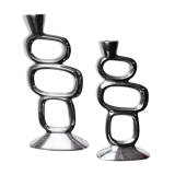 Pair of circle candlesticks by Matthew Hilton, England, 1980