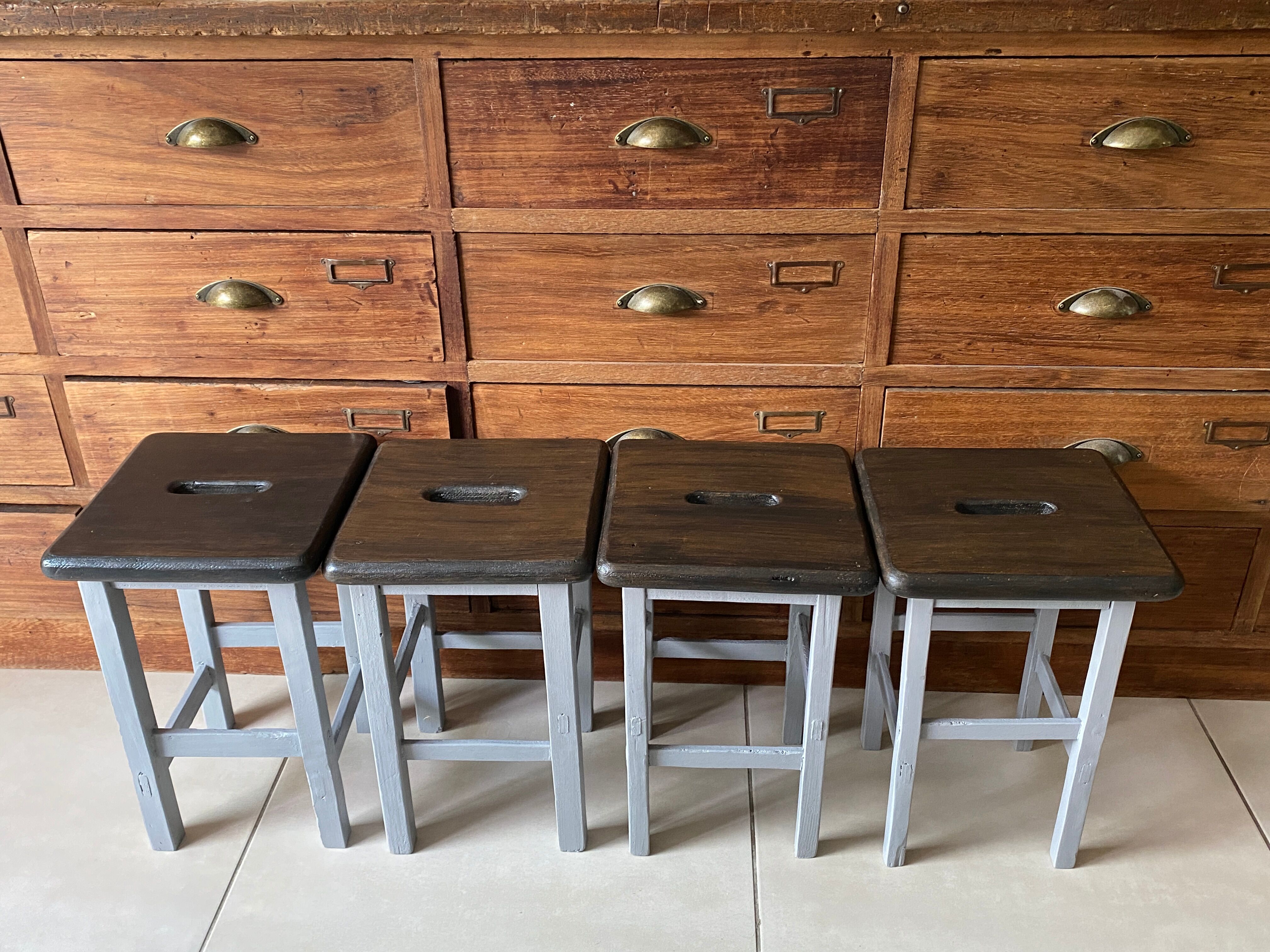 Wooden painter's stools