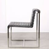 Vintage Bauhaus Black Chair in Chrome and Leatherette