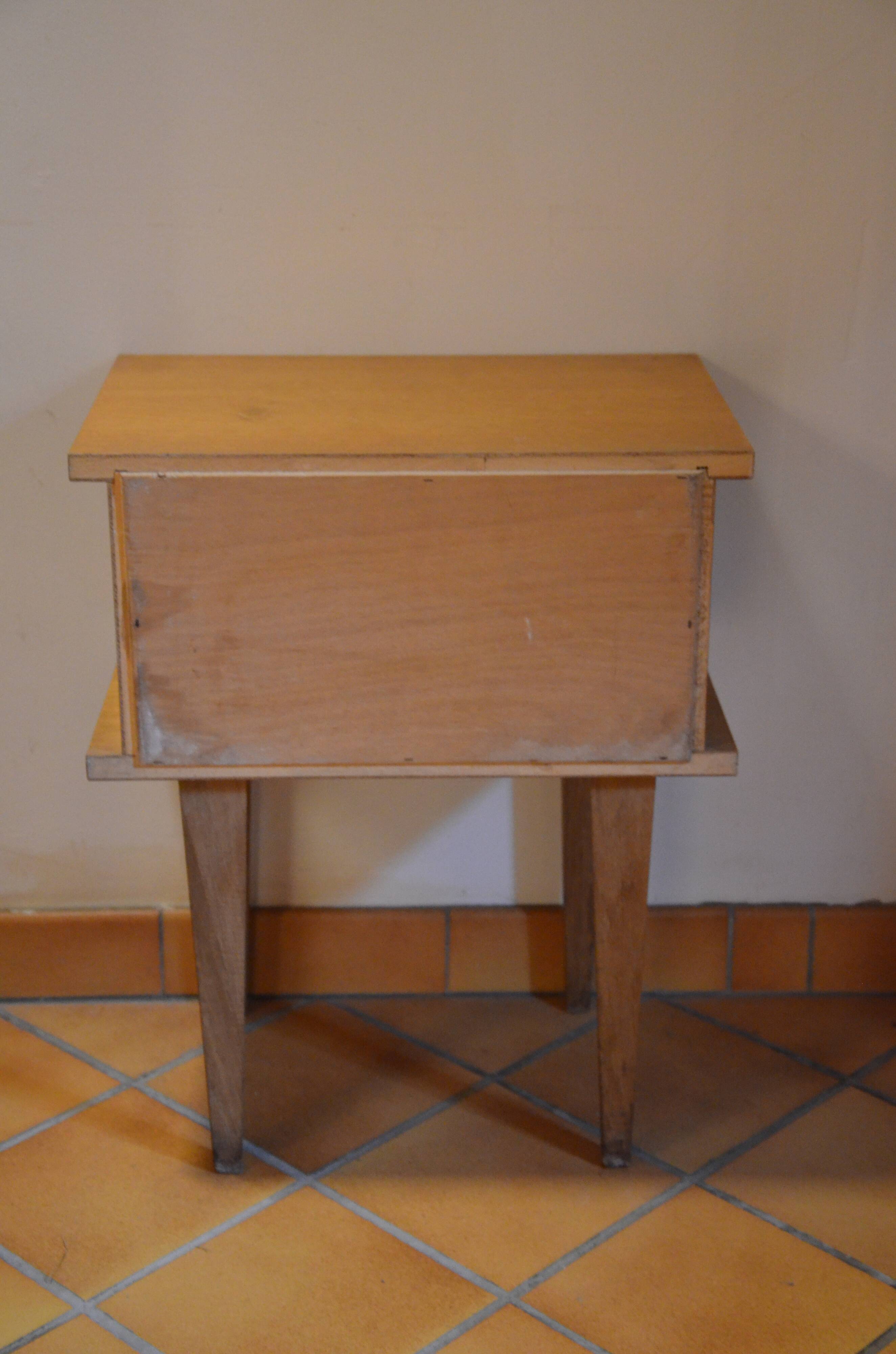 1960s oak bedside table