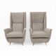 Pair of Mid-Century Modern Velvet High Back Armchairs by Isa, 195