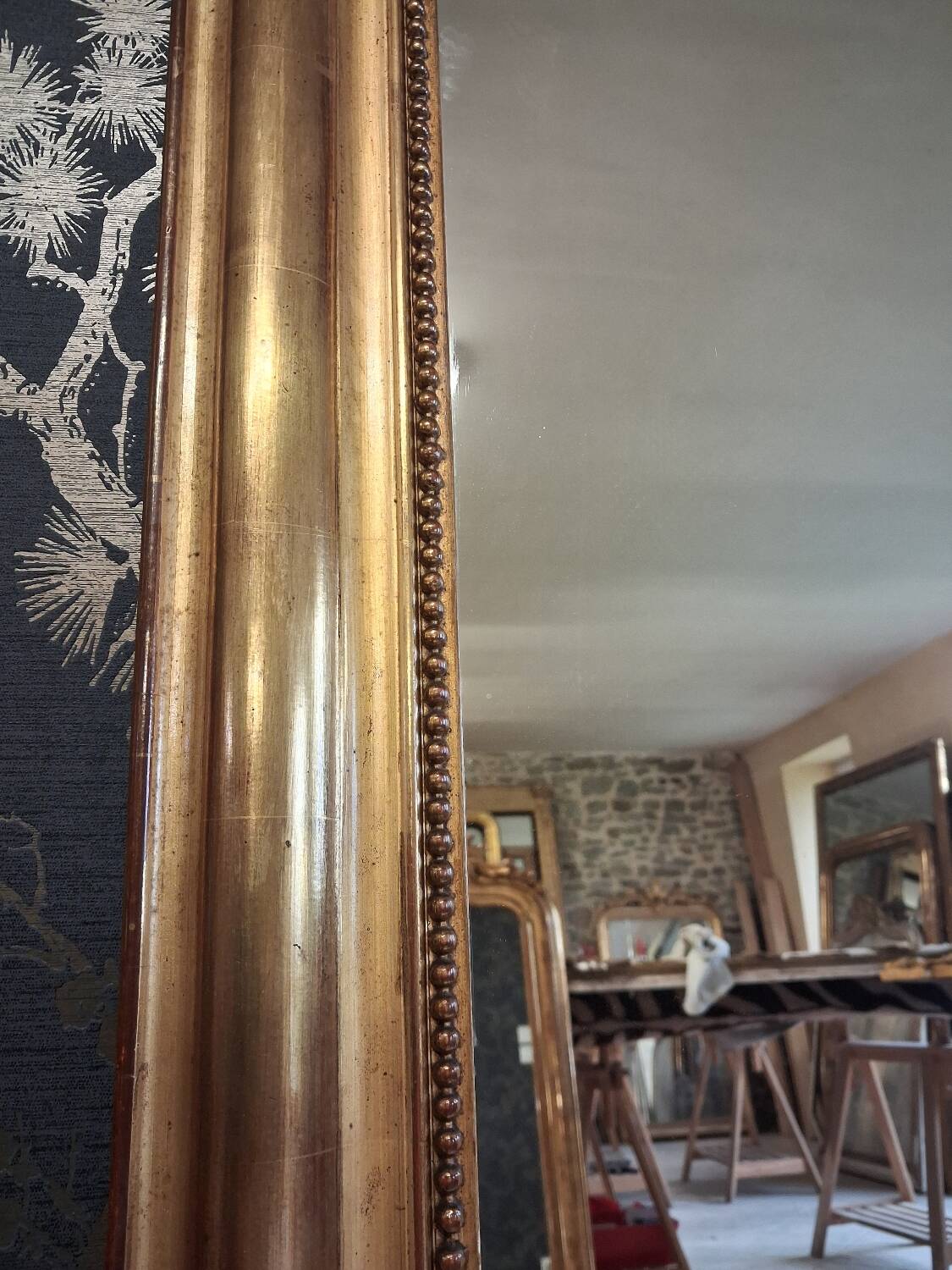 Louis Philippe mirror with pediment 154 x 98