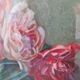 Pastel painting cut of peonies