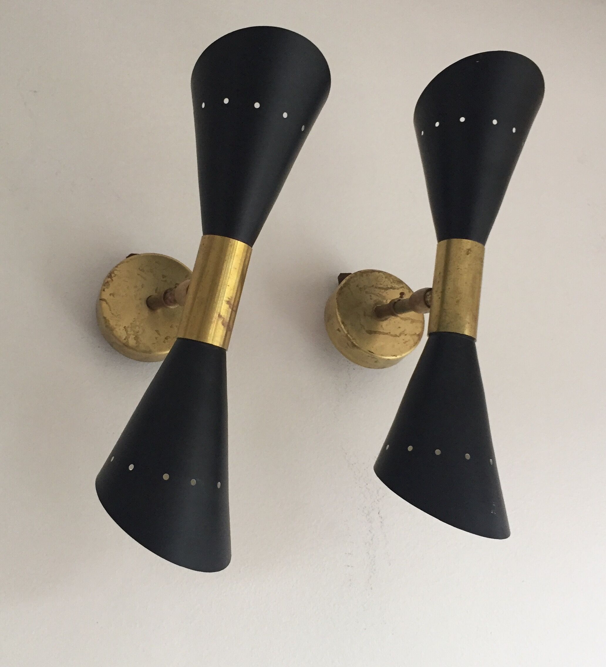 Wall lamps in the style of Italian creations of the 50s