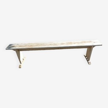 Banc de ferme bois massif patiné dp 08233210