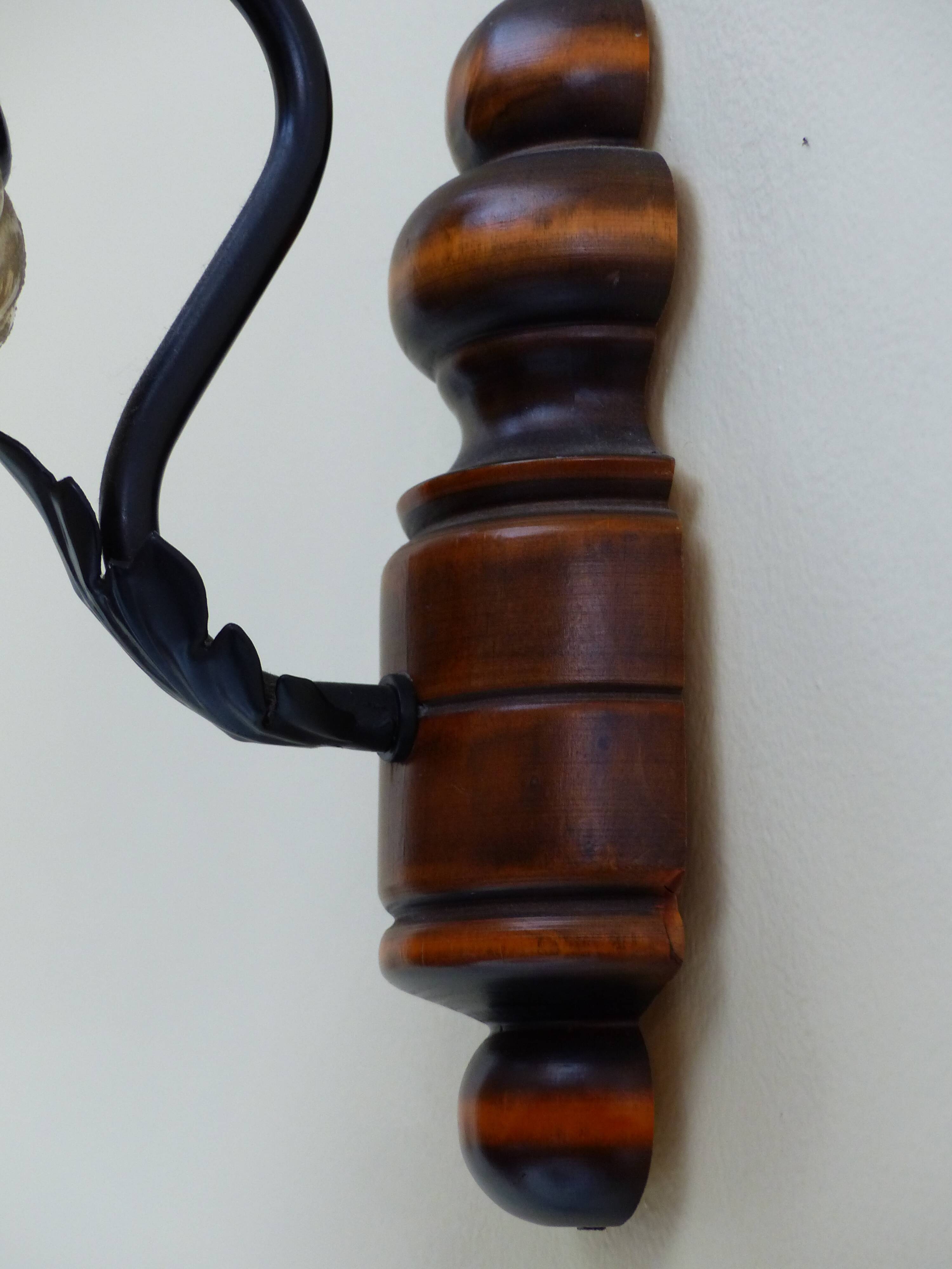 Wall lamp wood base