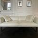 Cassina two-seater sofa in white leather, designer Lissoni, plus 3 white leather cushions