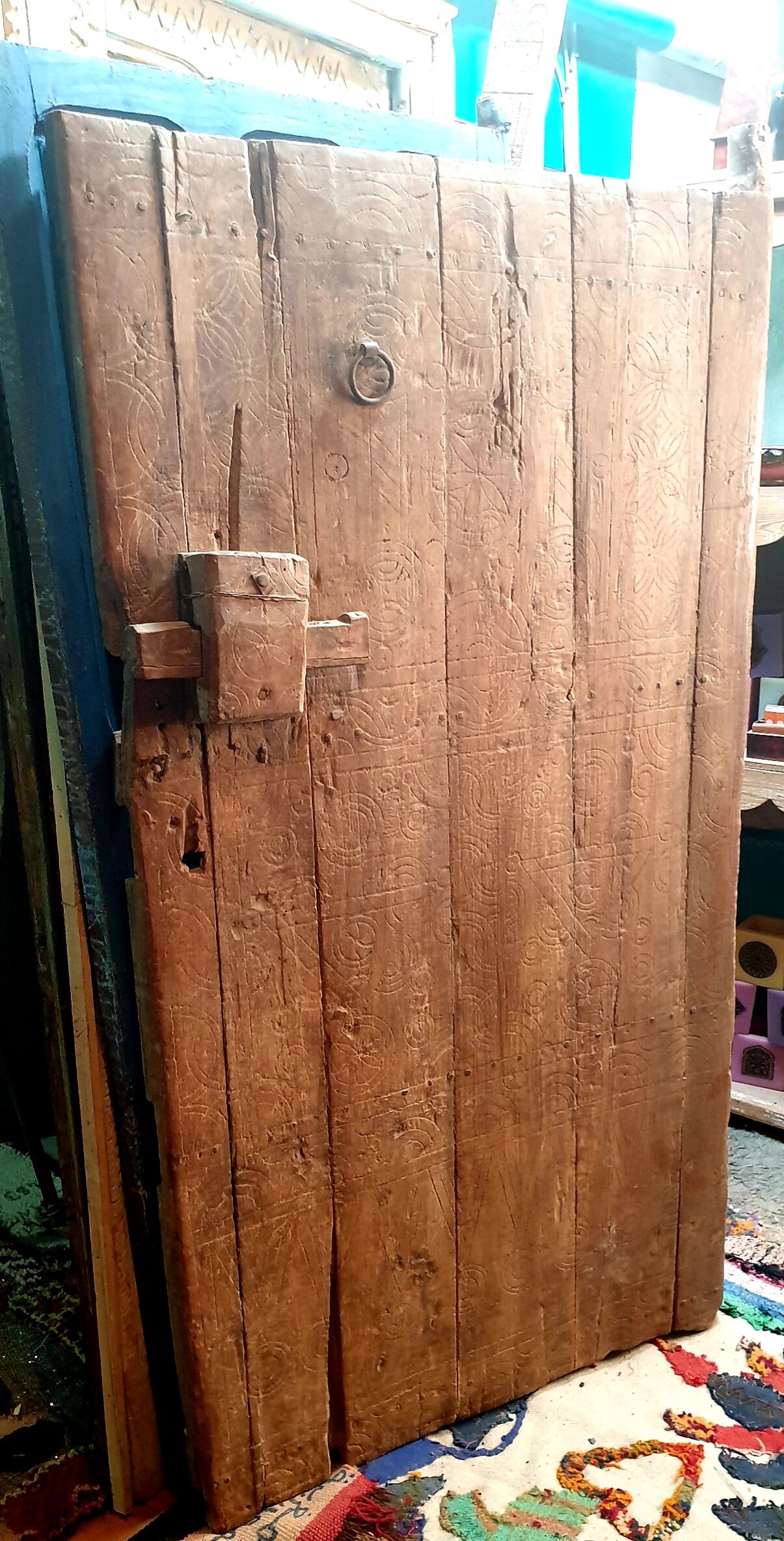 Old door in moroccan wood