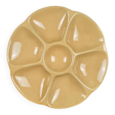 Assiette à huîtres Gien jaune ocre