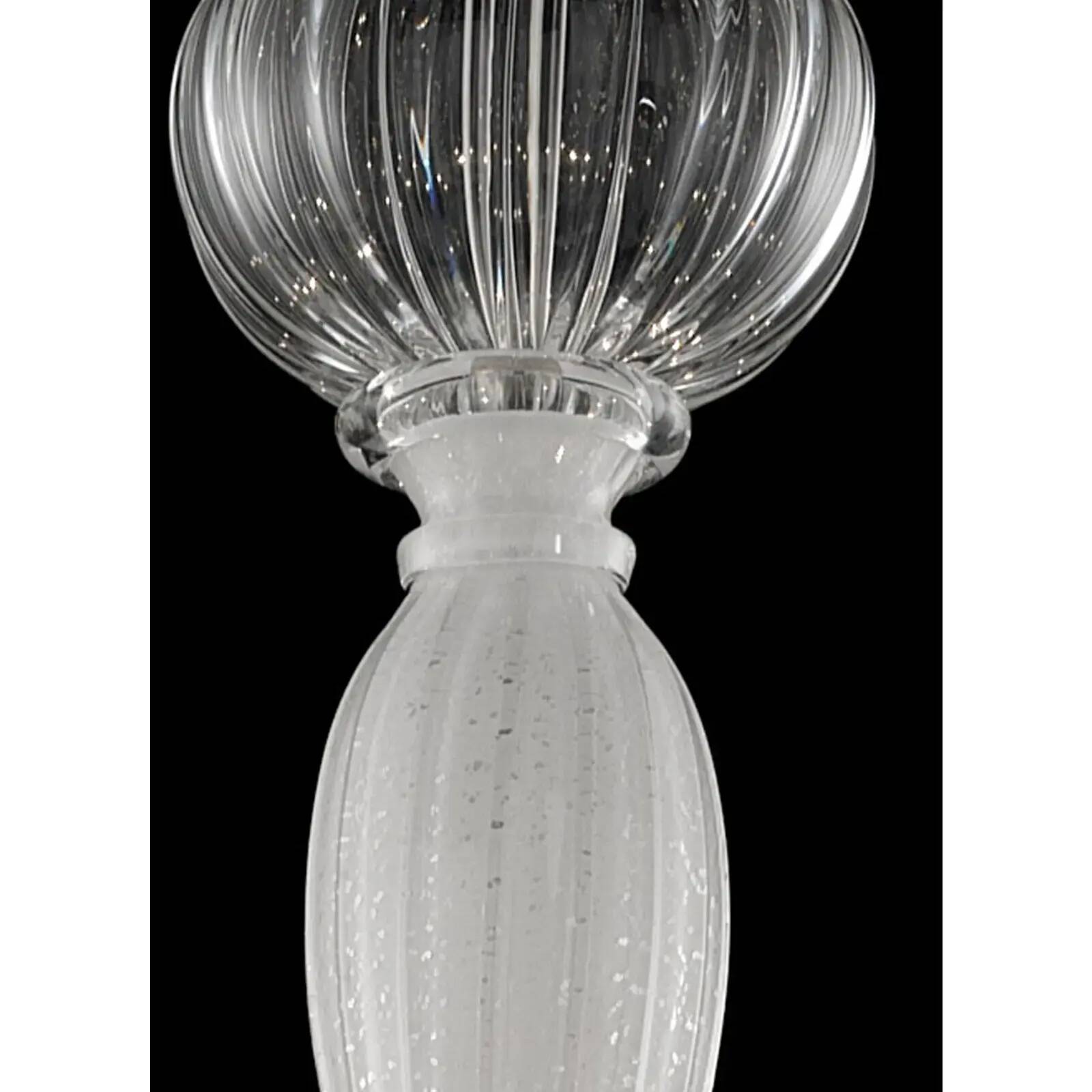 Modern Venetian Murano Glass Chandelier in Transparent and White Tones