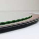 Cristal Arte Pink Oval Rosé Mid-Century Wall Mirror, Italy, 1960s