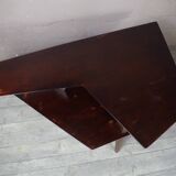 Table basse vintage pied compas forme libre (aile d'avion)