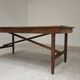 Vintage workshop folding table in oak with a hand-patinated black top.