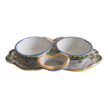 Salt cellar salt pepper cellar earthenware Desvres Géo Martel salt pepper cellar