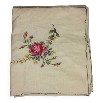 Embroidered cross bridge tablecloth