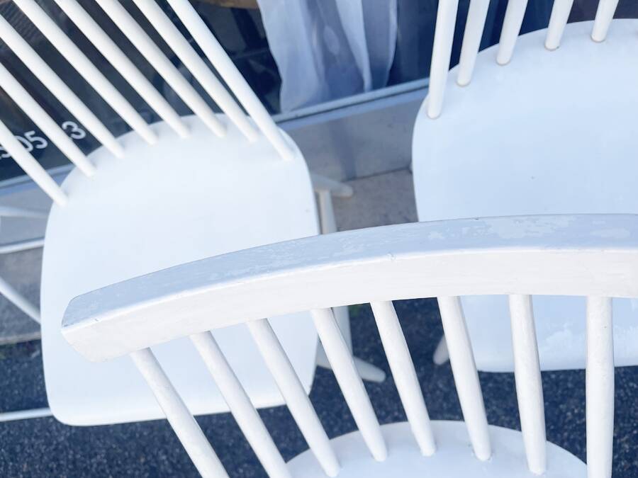 3 IKEA slatted chairs, 1960