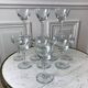 Set of 11 molded glass wine glasses engraved 20s