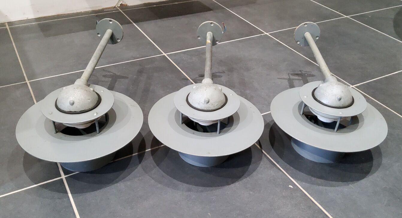 Metal and glass wall lamp by Jens Møller-Jensen for Louis Poulsen