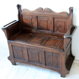 Antique Oak Bench With Storage