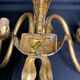 Wall lamp 2 lights golden metal design flower Rose style Italy