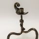 Pair of brutalist wrought iron candlesticks, French work, 1950s-1960s