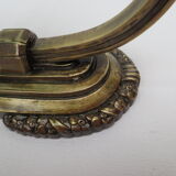 Art deco wall lamp in brass and soft blue opaline globe