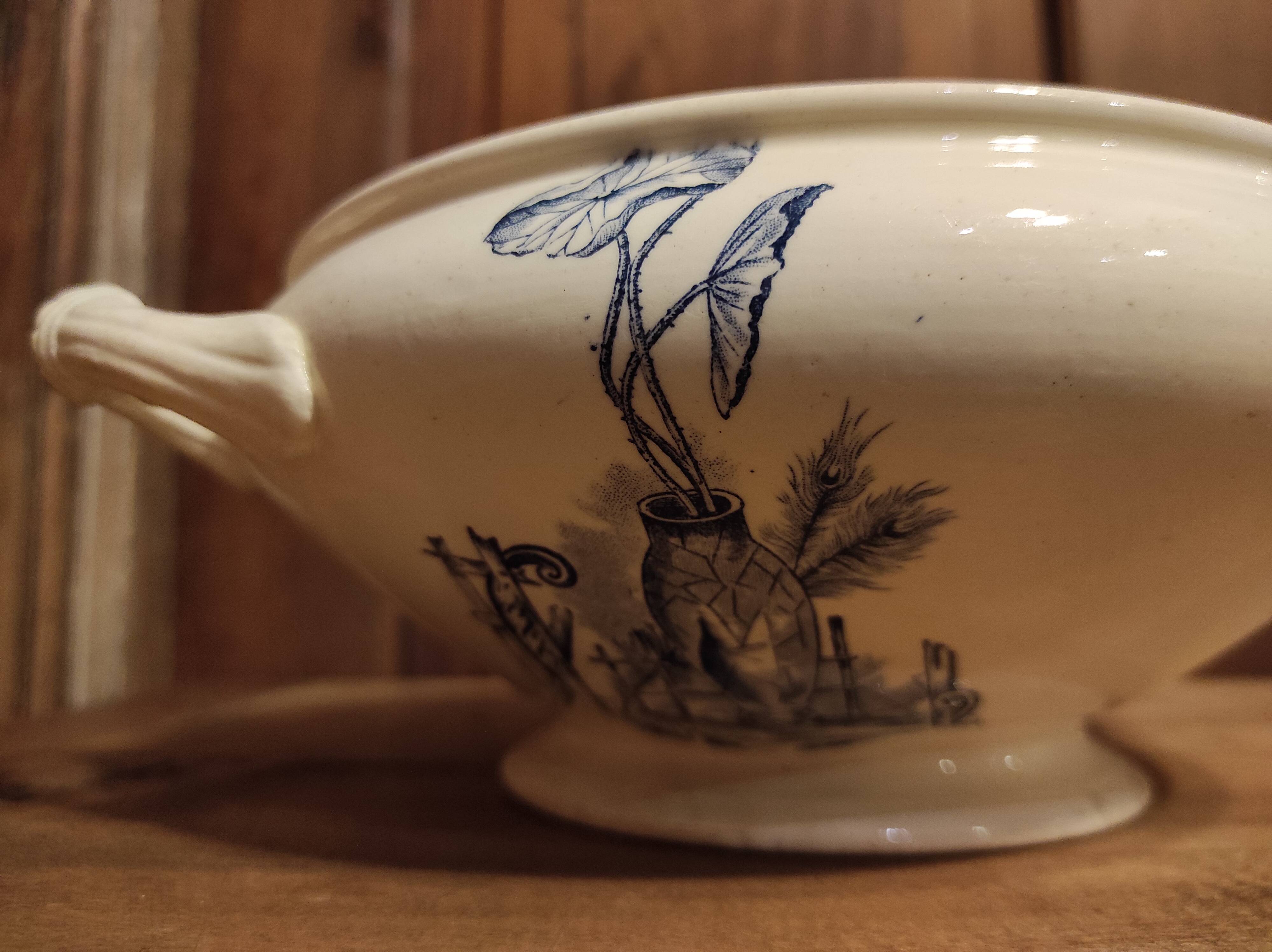 French vintage soup tureen, R. Lafitte, Terre de Fer, Salins