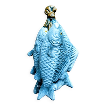 Cast iron door knocker with trio of fish