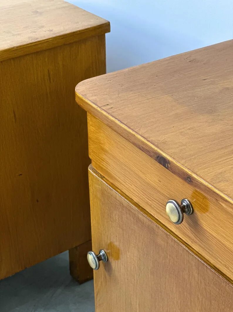 Pair of Vintage Art Deco Nightstands, 1930s-1940s