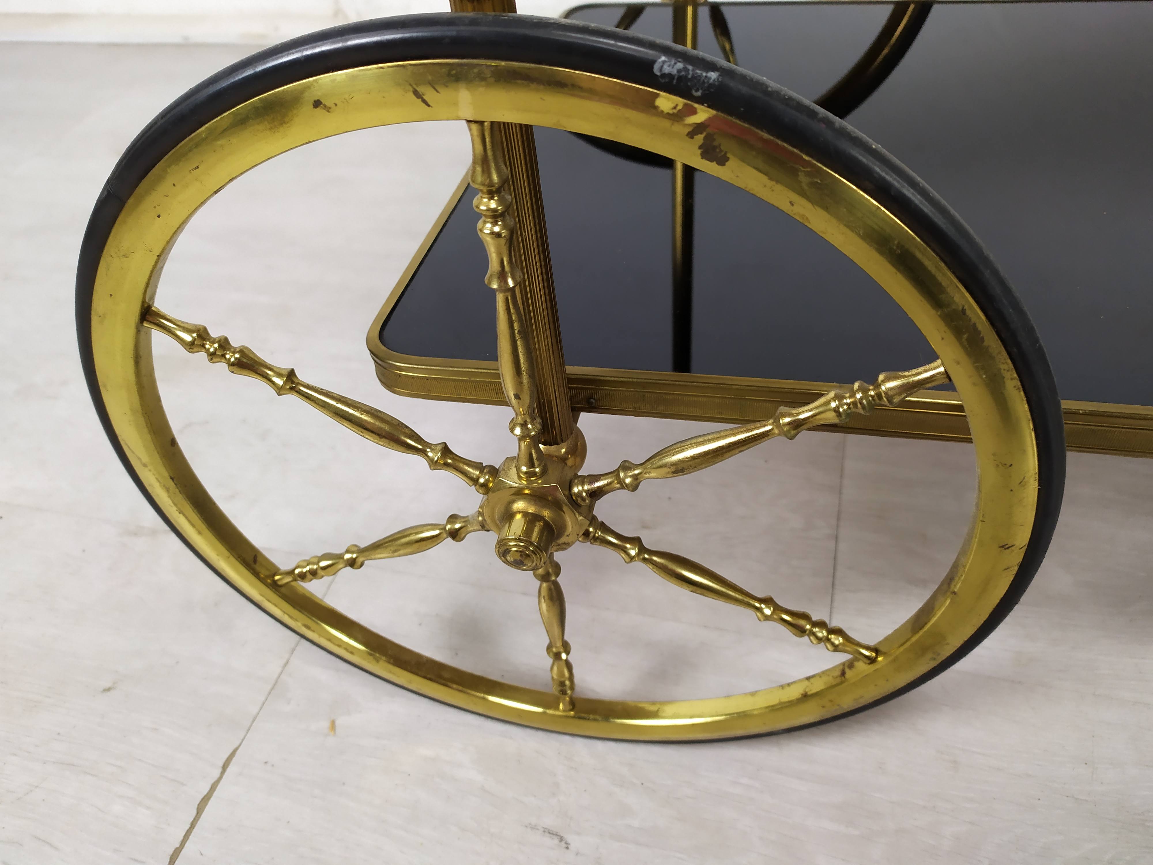 Vintage golden brass rolling service