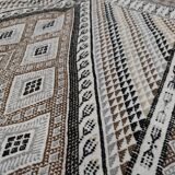 Hand-woven margoum rug in natural wool