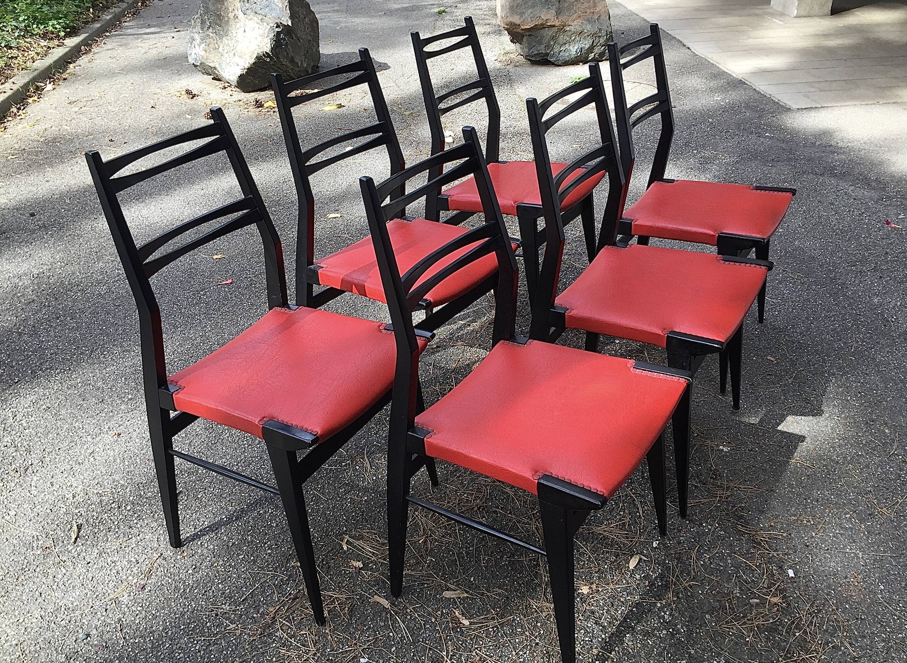 6 Alfred Hendrickx chairs circa 50s
