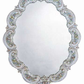 Rococo mirror in floral and gilded Saxon porcelain – Louis XV style