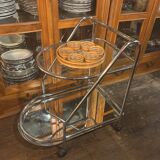 Vintage rolling bar cart
